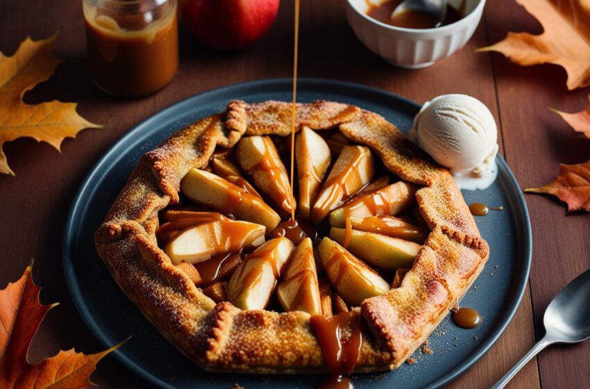  Apple Galette with Caramel Drizzle